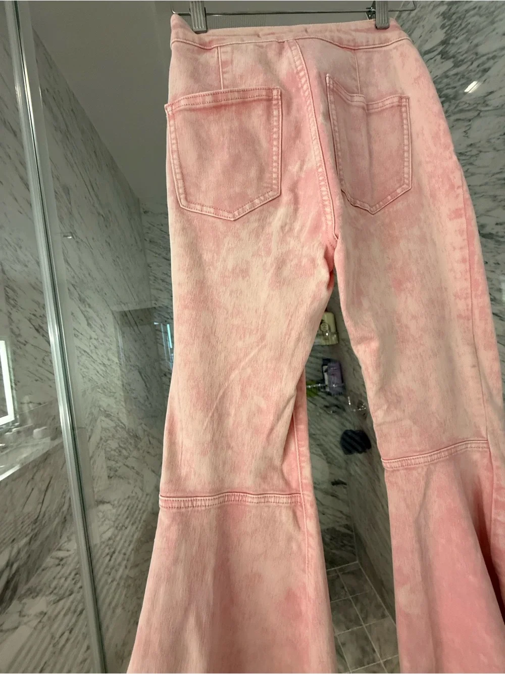 Free People We The Free Pink Acid Wash Bell Bottom Flare Jeans | Size 25